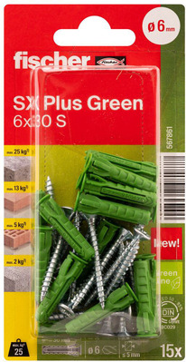 Fischer Deutschl. Dübel SX Plus Green SXPl.6x30SK(VE15)