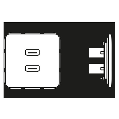 Jung Multimediadose 2 x HDMI alpinweiß MA CD 1133 WW