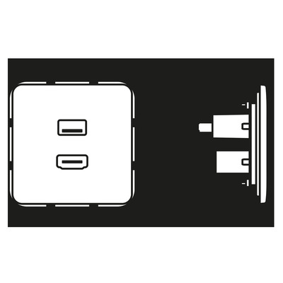 Jung Multimediadose HDMI + USB alpinweiß MA CD 1163 WW