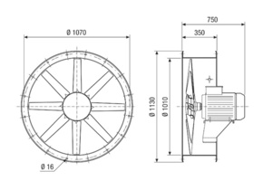 Maico Axial-Rohrventilator 49900m3/h, NW1000 DAR 100/6 5,5
