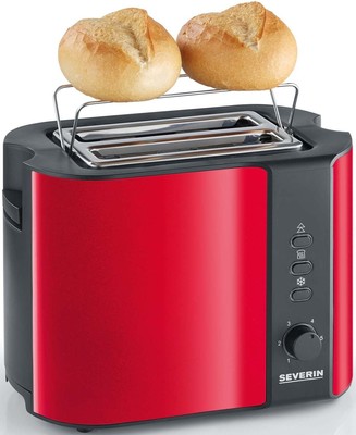 Severin Toaster 2 Scheiben AT 2217 Fire Red/sw