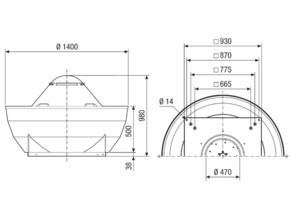 Maico Radial-Dachventilator 19235m3/h DRD V 75/6