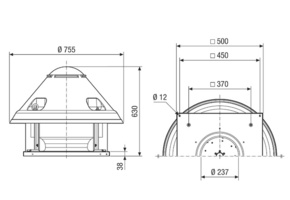 Maico Radial-Dachventilator 3643m3/h ERD H 35/4 Ex