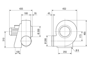 Maico Radialgebläse 2P. 3Ph.-Drehstrom GRK R 25/2 D
