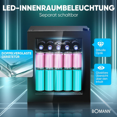 Bomann DA Glastürkühlgerät 46L KSG 7291 sw