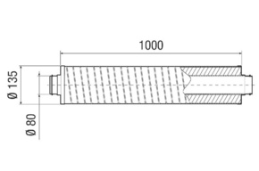 Maico Rohrschalldämpfer Länge 1000, DN 80 RSR 8-1