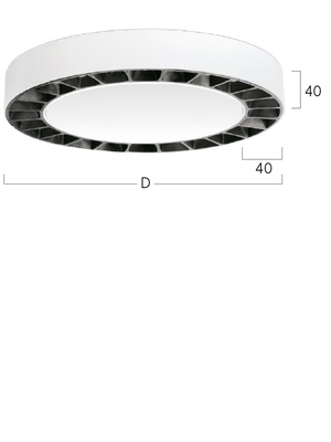 Lightnet LED-Anbauleuchte 4000K, schwarz RA5LBE-840E-D270-BBP