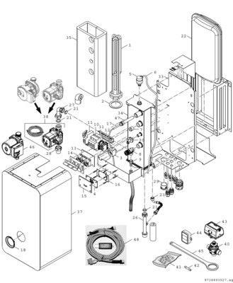 Bosch Thermotechnik Elektro-Heizkessel wandh. 18kW, 6-stufig TH350018