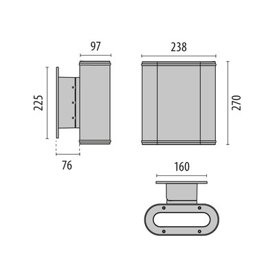 Performance in Light LED-Wandleuchte 3000K, 1-10V dimm. 306319