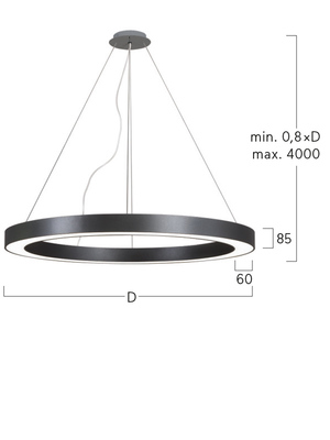 Lightnet LED-Pendelleuchte 3000K, silber RG3OSE-830M-D1500-U