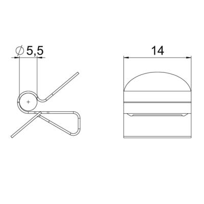 OBO Bettermann Vertr Trägerklammer für Kabel, 4,5-5,5mm SCC 1-4 D5,5