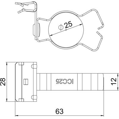 OBO Bettermann Vertr Trägerklammer m.Rohraufna. 20-25mm SCHPC 1,5-4 D25