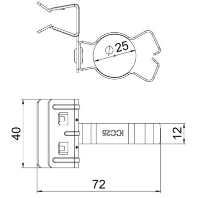 OBO Bettermann Vertr Trägerklammer m.Rohraufna. 20-25mm SCHPC 10-15 D25