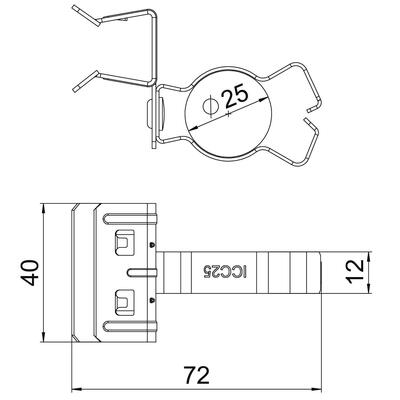 OBO Bettermann Vertr Trägerklammer m.Rohraufna. 20-25mm SCHPC 15-20 D25