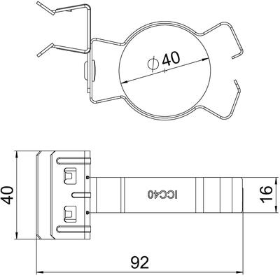 OBO Bettermann Vertr Trägerklammer m.Rohraufna. 36-40mm SCHPC 15-20 D40