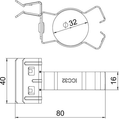 OBO Bettermann Vertr Trägerklammer m.Rohraufna. 30-32mm SCHPC 4-10 D32