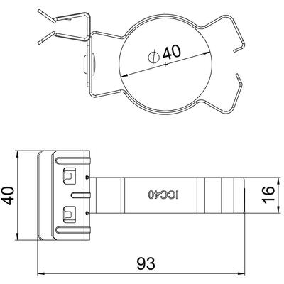 OBO Bettermann Vertr Trägerklammer m.Rohraufna. 36-40mm SCHPC 4-10 D40