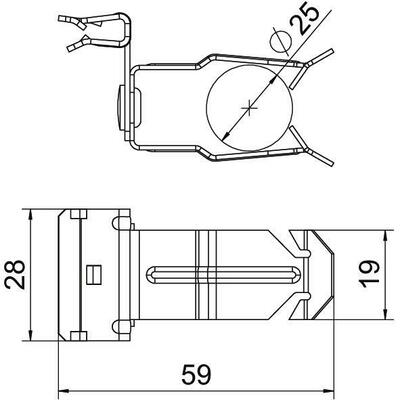OBO Bettermann Vertr Trägerklammer m.Rohraufnahme 25mm SCHPO 1,5-4 D25