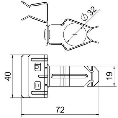OBO Bettermann Vertr Trägerklammer m.Rohraufnahme 32mm SCHPO 10-15 D32