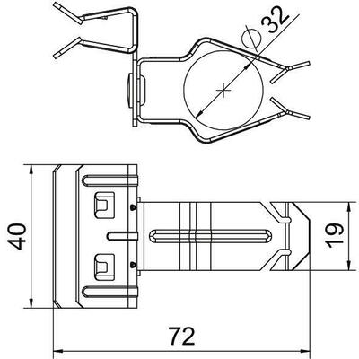 OBO Bettermann Vertr Trägerklammer m.Rohraufnahme 32mm SCHPO 4-10 D32