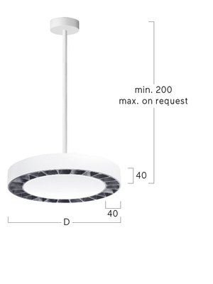 Lightnet LED-Pendelleuchte 3000K, schwarz RP5LBL-830H-D370PBBP