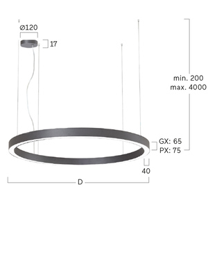 Lightnet LED-Pendelleuchte 4000K, silber RPXLSE-840M-D600-KA
