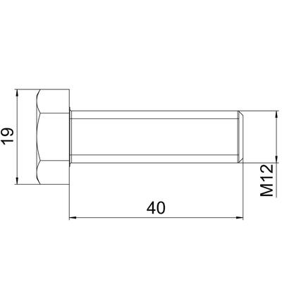 OBO Bettermann Vertr Sechskantschraube M12x40 SKS 12x40 G F