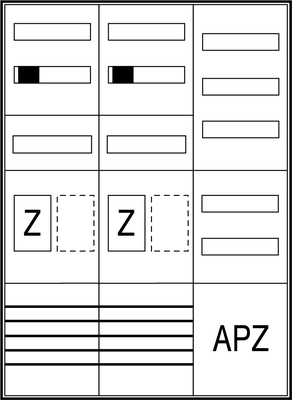 ABN Zählerschrank eHZ 2Z 2R 1V1APZ S37EA422