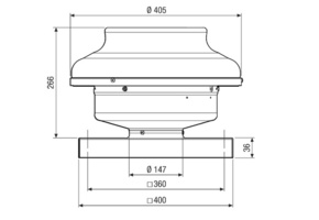 Maico Radial-Dachventilator 773m3/h, NW150 EHD 15/2 EC