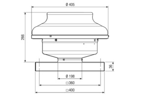 Maico Radial-Dachventilator 872m3/h, NW200 EHD 20/2 EC