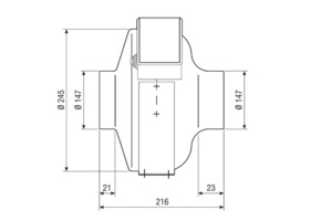 Maico Radial-Rohrventilator 587m3/h, NW150 ERR 15/2 EC