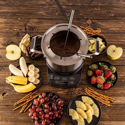 Rommelsbacher Fondue Set edelstahl Elektro touch F 1200 eds