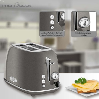 PROFI COOK Toaster 2-Scheiben PC-TA1193 eds/ant
