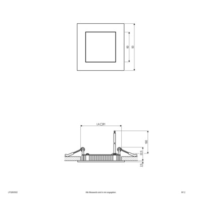 EVN Lichttechnik LED Einbau Panel si 5W 3000K 93x93mm LP Q 093502