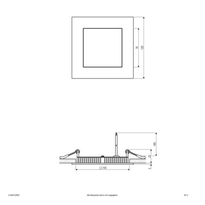 EVN Lichttechnik LED Einbau Panel weiß 9W 3000K 120x120mm LP QW 123502