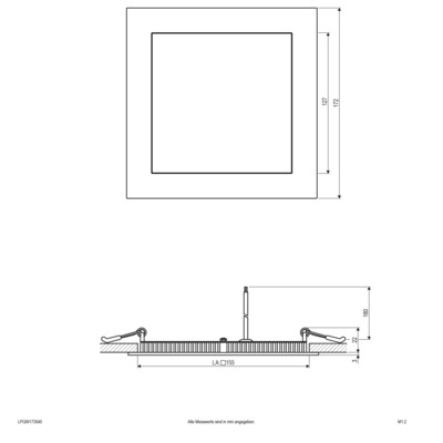 EVN Lichttechnik LED Einbau Panel weiß 15W 4000K 172x172mm LP QW 173540