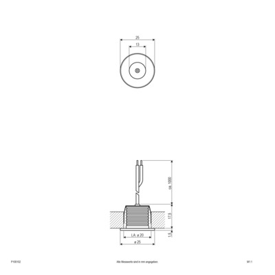 EVN Lichttechnik P-LED Einbaulichtpunkt 350mA 1W 3000K P 100102 eds