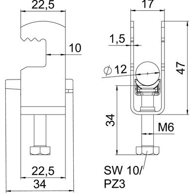 OBO Bettermann Vertr Bügelschelle 8-12mm BS-F1-K-12 A2