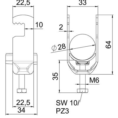 OBO Bettermann Vertr Bügelschelle 22-28mm BS-F1-K-28 ALU