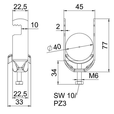 OBO Bettermann Vertr Bügelschelle 34-40mm BS-F1-M-40 FT