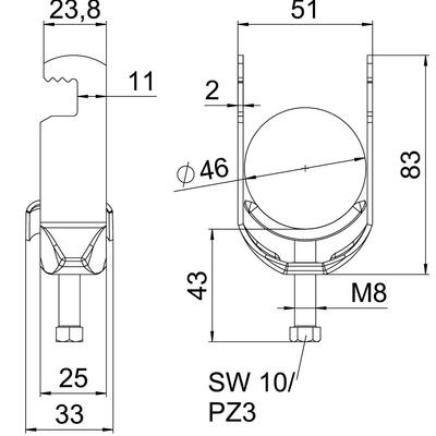 OBO Bettermann Vertr Bügelschelle 40-46mm BS-F1-M-46 FT