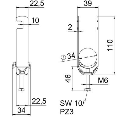 OBO Bettermann Vertr Bügelschelle 2-fach BS-F2-M-34 FT