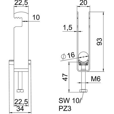 OBO Bettermann Vertr Bügelschelle 3-fach BS-F3-K-16 FT