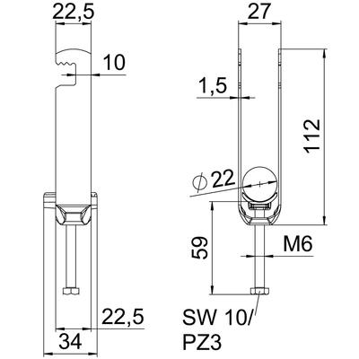 OBO Bettermann Vertr Bügelschelle 3-fach BS-F3-K-22 FT