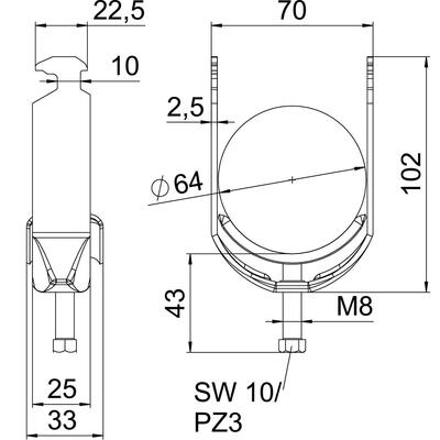 OBO Bettermann Vertr Bügelschelle 58-64mm BS-H1-M-64 A4