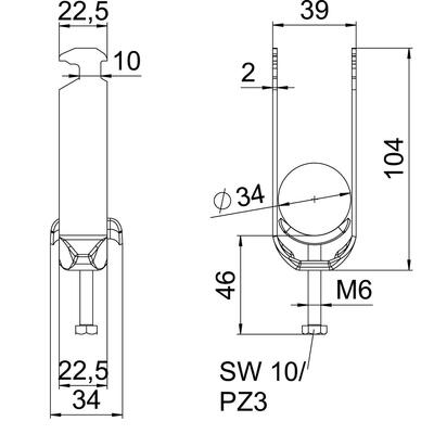 OBO Bettermann Vertr Bügelschelle 2-fach BS-H2-M-34 FT