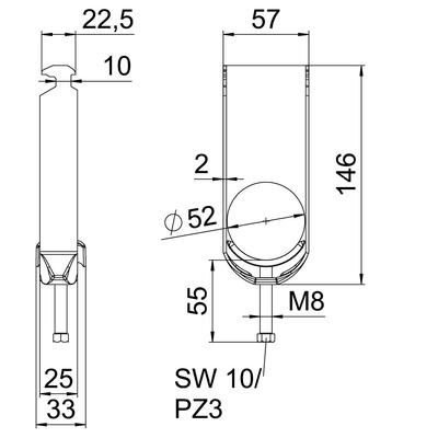 OBO Bettermann Vertr Bügelschelle 2-fach BS-H2-M-52 FT