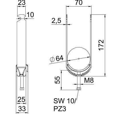 OBO Bettermann Vertr Bügelschelle 2-fach BS-H2-M-64 FT