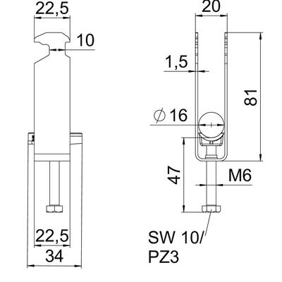 OBO Bettermann Vertr Bügelschelle 3-fach BS-H3-K-16 ALU