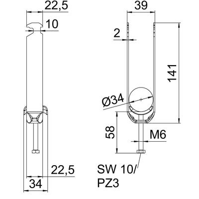 OBO Bettermann Vertr Bügelschelle 3-fach BS-H3-M-34 FT